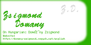 zsigmond domany business card